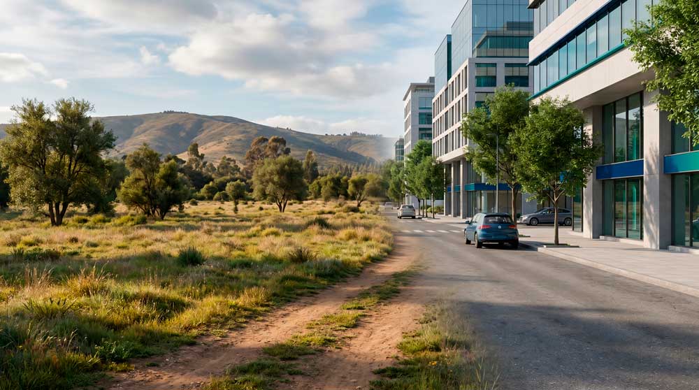 Comparación visual entre tasación de propiedad rural y urbana en Chile